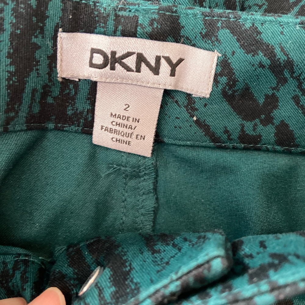DKNY Teal and Black Abstract Print Trousers - Picture 6 of 7